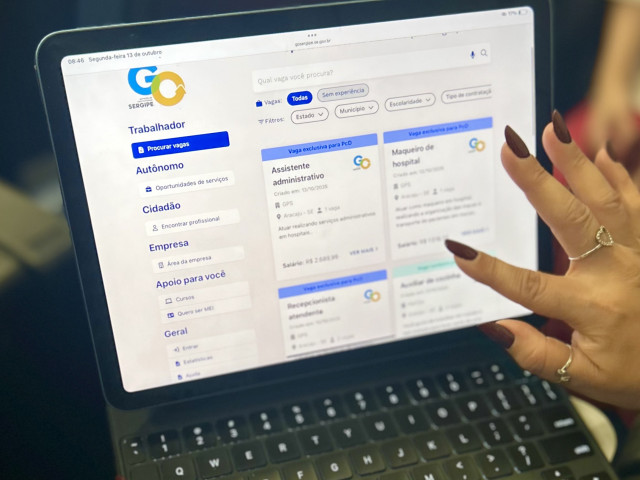 Governo de Sergipe disponibiliza 629 vagas de emprego na plataforma GO Sergipe