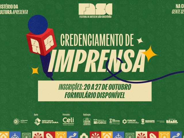 Credenciamento de imprensa para a 40ª edição do Festival de Artes de São Cristóvão termina na segunda-feira, 27