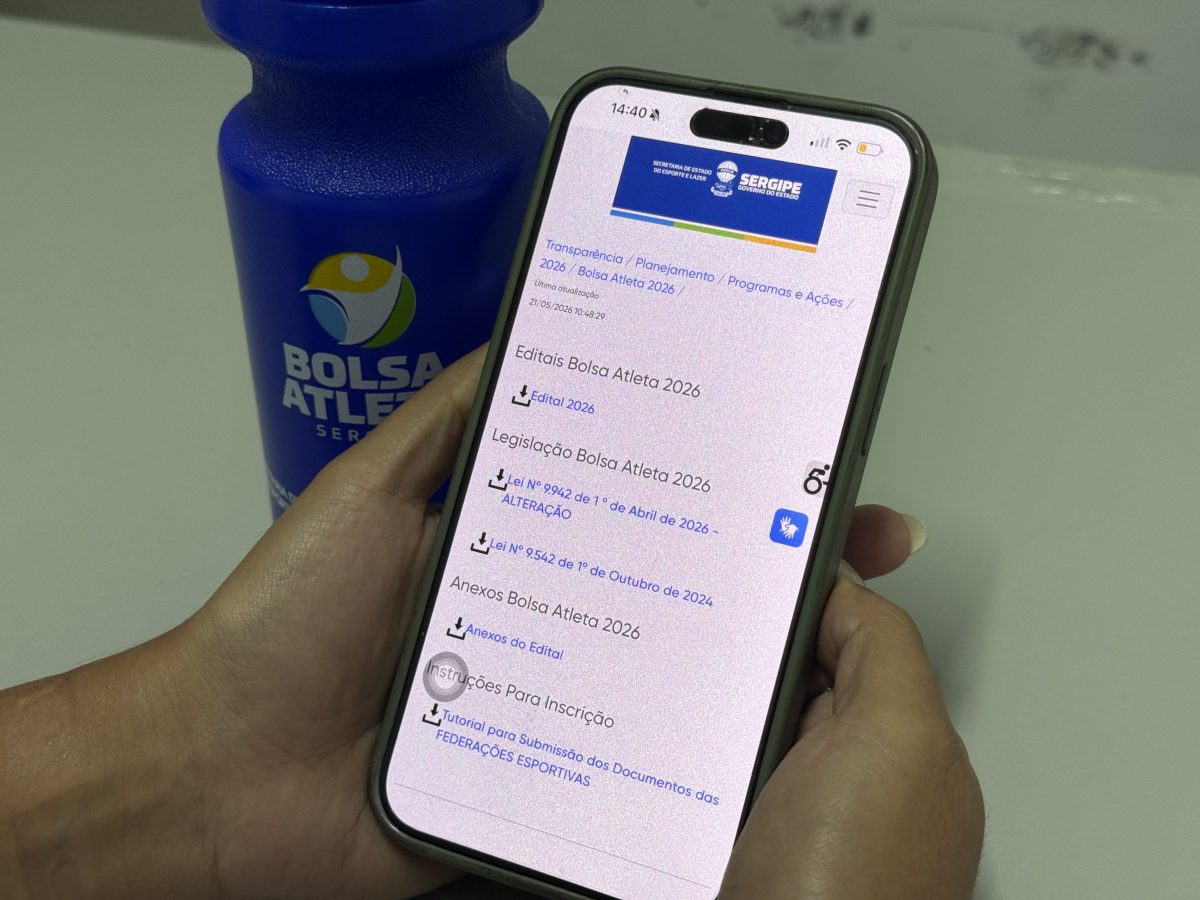Governo de Sergipe abre inscrições para 195 vagas do Bolsa Atleta 2026