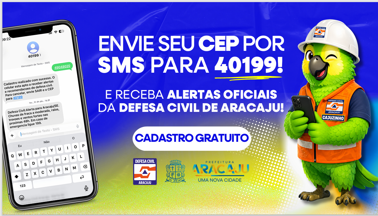 Aracaju se destaca com o maior percentual de cadastros no Alerta por SMS no Nordeste