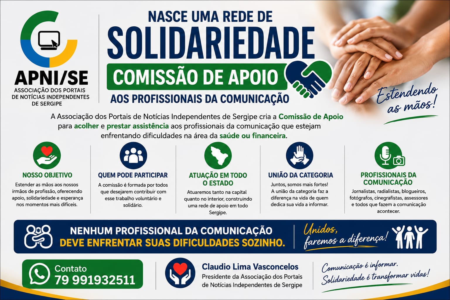 Solidariedade que salva: Associação de Portais de Notícias de Sergipe cria comissão para amparar profissionais da comunicação